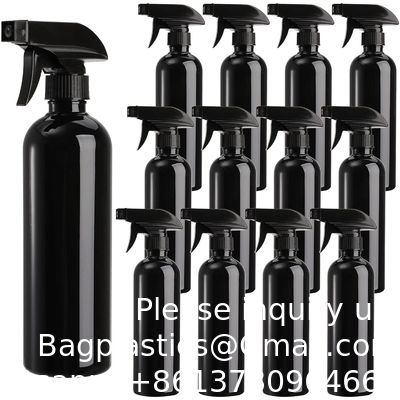 Plastic sprayflessen Zwart voor reinigingsoplossingen 16 oz (verpakking van 4), Heavy Duty hervulbaar herbruikbaar lege spray