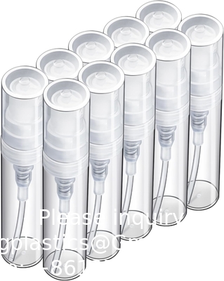 3 ml Mini Sprayfles, 10 verpakkingen 3 ml Mini Clear Plastic Sprayfles Leeg, fijn mistig Hervulbaar Mini Parfumfles