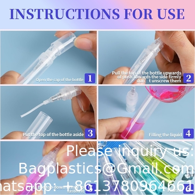 3 ml Mini Sprayfles, 10 verpakkingen 3 ml Mini Clear Plastic Sprayfles Leeg, fijn mistig Hervulbaar Mini Parfumfles