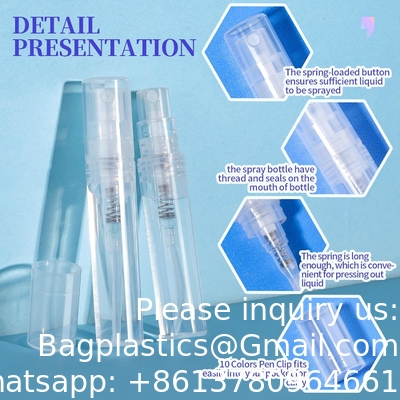 3 ml Mini Sprayfles, 10 verpakkingen 3 ml Mini Clear Plastic Sprayfles Leeg, fijn mistig Hervulbaar Mini Parfumfles