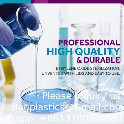 Steriele petrischalen met deksels (90 x 15 mm), 2 ml plastic pipetten voor laboratoriumanalyse, schoolprojecten, bloedmonsters