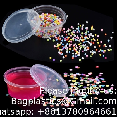 Kleine plastic containers met deksels 50 verpakkingen Slime containers met deksels,containers voor de opslag van slime foam ballen