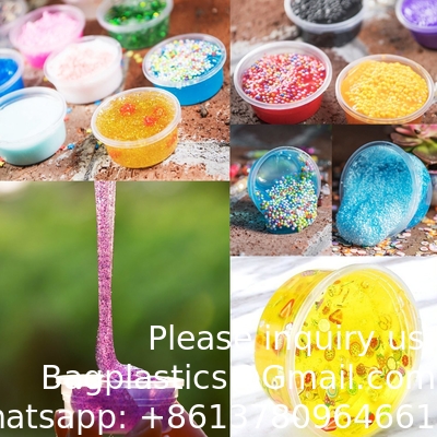 Kleine plastic containers met deksels 50 verpakkingen Slime containers met deksels,containers voor de opslag van slime foam ballen
