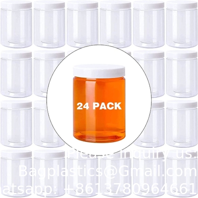 Containers met deksels Plastic potten Containers voor slijm met wit waterdicht deksels en stickers Mini opslag voor doe-het-zelf