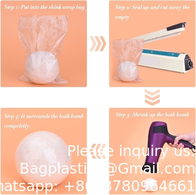 Verkrimpingszakken, 4 x 4 inch, PVC-warmteverkrimpingszak voor handgemaakte zepen badbommen, kunsthandwerk en doe-het-zelf-handwerk