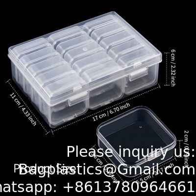 Organiseringsopslagdozen - Kleine plastic opslagcontainers met gehangen deksels voor kralen, juwelen en ambachtelijke benodigdheden