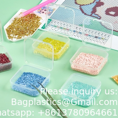 Organiseringsopslagdozen - Kleine plastic opslagcontainers met gehangen deksels voor kralen, juwelen en ambachtelijke benodigdheden