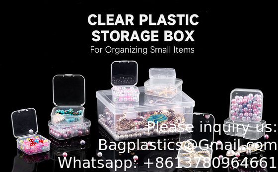 Organiseringsopslagdozen - Kleine plastic opslagcontainers met gehangen deksels voor kralen, juwelen en ambachtelijke benodigdheden