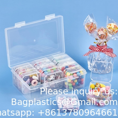 Organiseringsopslagdozen - Kleine plastic opslagcontainers met gehangen deksels voor kralen, juwelen en ambachtelijke benodigdheden