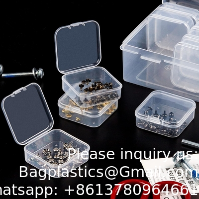 Organiseringsopslagdozen - Kleine plastic opslagcontainers met gehangen deksels voor kralen, juwelen en ambachtelijke benodigdheden