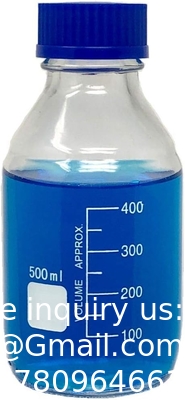 Laboratorium water reagens Wetenschappelijk 500 ml glas Ronde media opslagflessen met GL45 schroefdop, borosilicaat glas