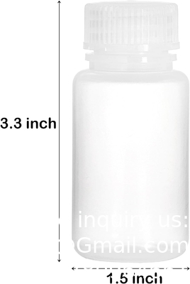 Laboratoriumkwaliteit Polypropyleen reageerfles met brede mond, 2 oz plastic lege fles met dop