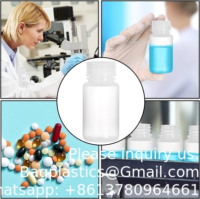 Laboratoriumkwaliteit Polypropyleen reageerfles met brede mond, 2 oz plastic lege fles met dop