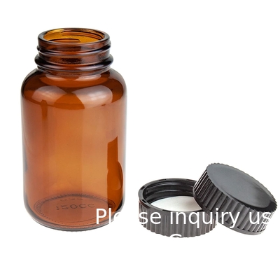 Glasbrede mond verpakkingsfles, 4 oz Amber, voor bemonstering, verpakking, opslag, conservering of transport