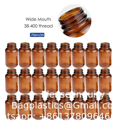 Glasbrede mond verpakkingsfles, 4 oz Amber, voor bemonstering, verpakking, opslag, conservering of transport