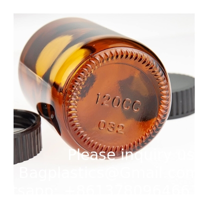 Glasbrede mond verpakkingsfles, 4 oz Amber, voor bemonstering, verpakking, opslag, conservering of transport