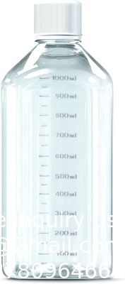 Wetenschappelijke 125 ml Plastic Reagent Flask 6-Pack Laboratory Chemical Storage - Clear Graduated Square Polycarbonate