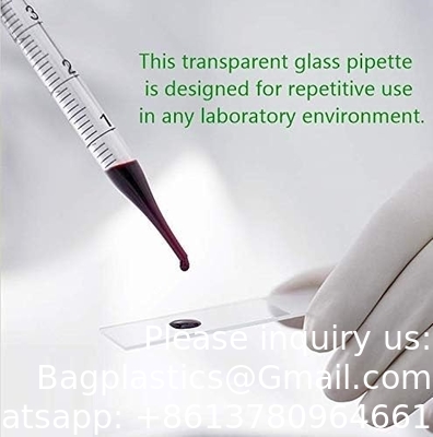 Glas Druppelglas voor geneesmiddelen Pipetten Labdruppel met blauwe rubberen dop en weegschaal (3 ml (2 verpakkingen))