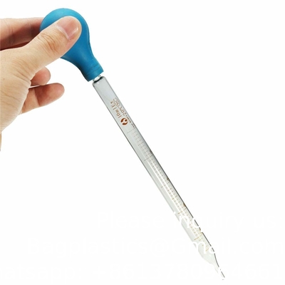 Glas Druppelglas voor geneesmiddelen Pipetten Labdruppel met blauwe rubberen dop en weegschaal (3 ml (2 verpakkingen))