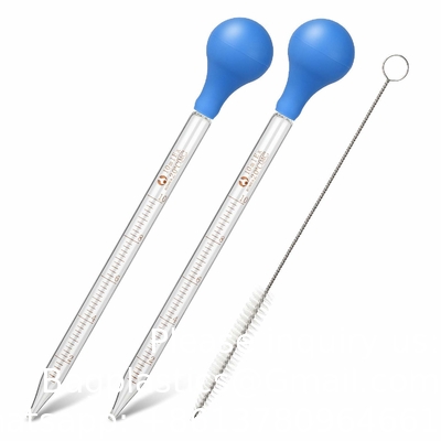 Glas Druppelglas voor geneesmiddelen Pipetten Labdruppel met blauwe rubberen dop en weegschaal (3 ml (2 verpakkingen))