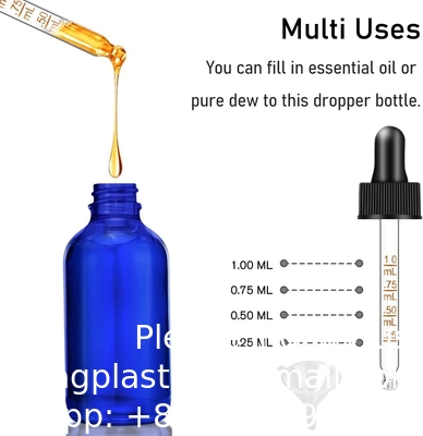 Druppelfles 2 oz, glazen oogdruppelflessen voor essentiële oliën met etiketten en trechter, 2 pakketten tinctuurflessen