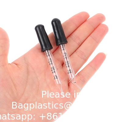 Oogdrupper voor essentiële oliën, pipetten drupper rubber kop, gekalibreerd dik glas medicijn druppelen pipet