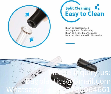Oogdrupper voor essentiële oliën, pipetten drupper rubber kop, gekalibreerd dik glas medicijn druppelen pipet