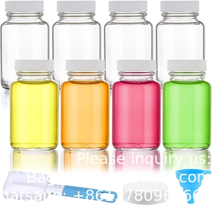 Glass Juice Shot flessen met doppen - 8 Pack 3,5 oz Kleine heldere herbruikbare potten met deksels voor het bewaren van sap