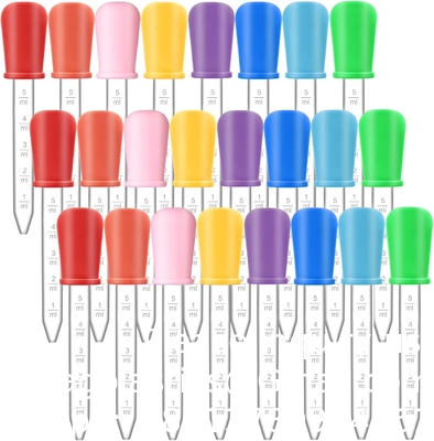 Pipetten Droppers Silicone 5 ml Clear Medicine Eye Dropper voor kinderen met gloeilamp Tip &amp; Borstel voor Candy Mold, Gummy