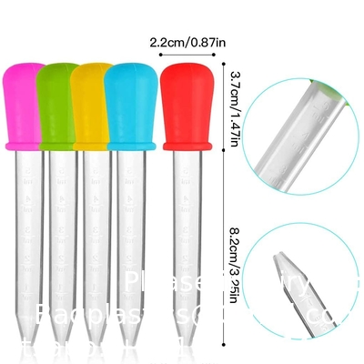 Pipetten Droppers Silicone 5 ml Clear Medicine Eye Dropper voor kinderen met gloeilamp Tip &amp; Borstel voor Candy Mold, Gummy