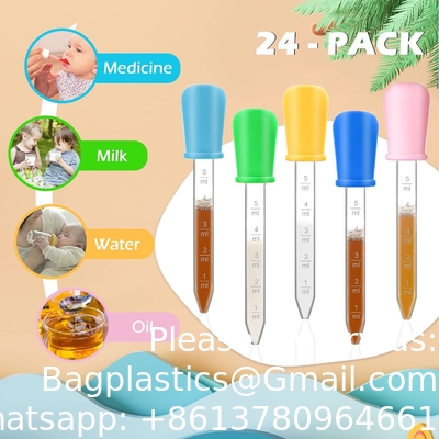 Pipetten Droppers Silicone 5 ml Clear Medicine Eye Dropper voor kinderen met gloeilamp Tip &amp; Borstel voor Candy Mold, Gummy