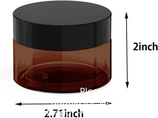 Amber plastic potten met deksels en etiketten, 12 pakketten lege bruine cosmetische containers voor schoonheidsproducten, body butter