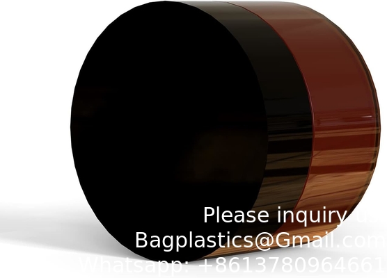 Amber plastic potten met deksels en etiketten, 12 pakketten lege bruine cosmetische containers voor schoonheidsproducten, body butter
