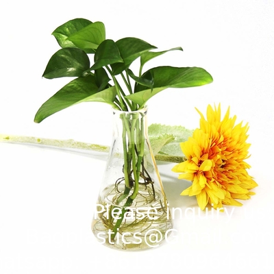Erlenmeyerfles met nauwe mond met rubberen stop Glasflas 5 stukken set, nauwe mond Erlenmeyer, borosilicaat