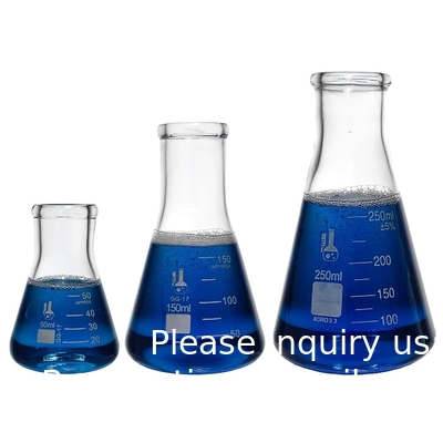 Erlenmeyerfles met nauwe mond met rubberen stop Glasflas 5 stukken set, nauwe mond Erlenmeyer, borosilicaat