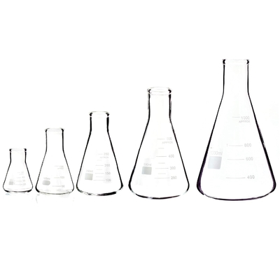 Erlenmeyerfles met nauwe mond met rubberen stop Glasflas 5 stukken set, nauwe mond Erlenmeyer, borosilicaat