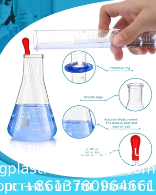 Laboratoriumglaswerkstel Beaker Flask Cylinder Set omvat Erlenmeyer Flasken, Glasbekers, Afgestudeerde meetcilinders