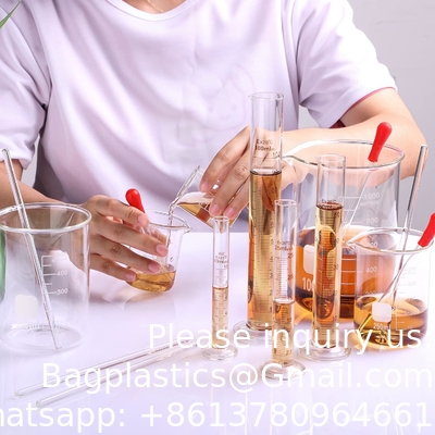 Glas- of kunststofcylinderbeker set, dikke laboratoriumcylinders (10 ml, 25 ml, 50 ml, 100 ml), beker
