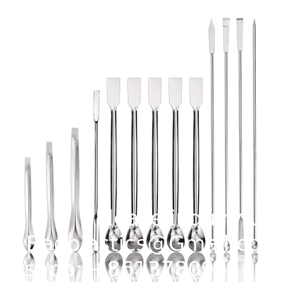Spatula van roestvrij staal laboratorium micro scoop reagens laboratorium mengspatula 22 cm lange bemonsteringslepel