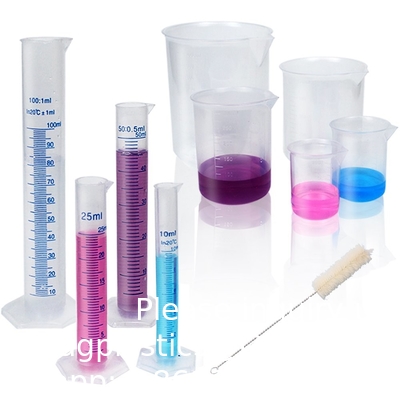 Plastic gegradueerde cilinders en bekers 5 pipetten, 10 ml 25 ml 50 ml 100 ml cilinders, 50 ml 100 ml 250 ml 500 ml 1000 ml
