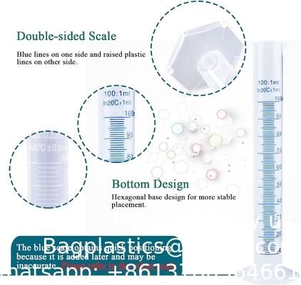 Plastic gegradueerde cilinders en bekers 5 pipetten, 10 ml 25 ml 50 ml 100 ml cilinders, 50 ml 100 ml 250 ml 500 ml 1000 ml