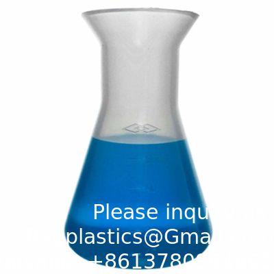 1000 ml plastic Erlenmeyerfles met schroefdoppen, 2 verpakkingen Smalle mond conische fles voor laboratorium, helder