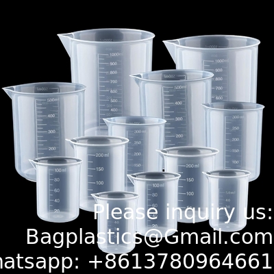 Plastic bekers Plastic maatbekers Doorzichtige multifunctionele maatbekers Epoxy mengbekers, bekers voor vloeistofcontainers