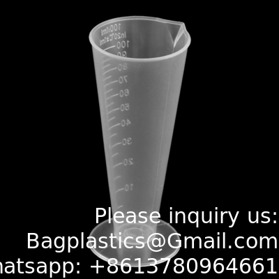 100 ml Plastic Graduated Measuring Cup Capacity Beaker Cone Shape Round Base Laboratories Keuken helder