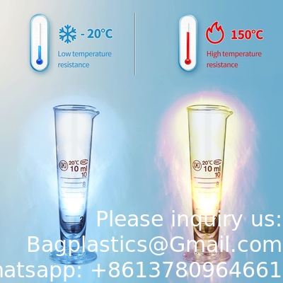 Laboratorium afgeronde meetbeker met spoot brede mond glas conisch beker vloeistof dispenser meetcilinder