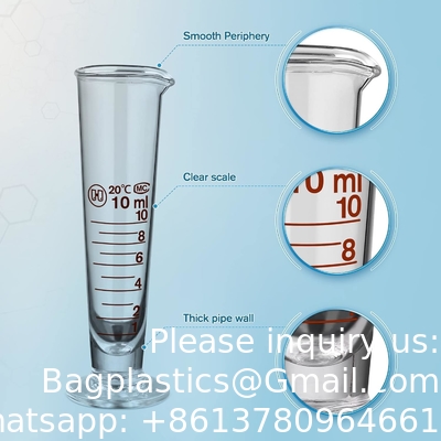 Laboratorium afgeronde meetbeker met spoot brede mond glas conisch beker vloeistof dispenser meetcilinder