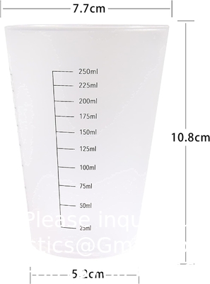 8oz herbruikbare plastic meetbekers Vloeibare verf mengende meetbekers Voor keuken koken