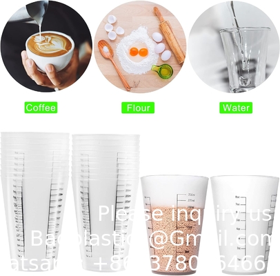 8oz herbruikbare plastic meetbekers Vloeibare verf mengende meetbekers Voor keuken koken