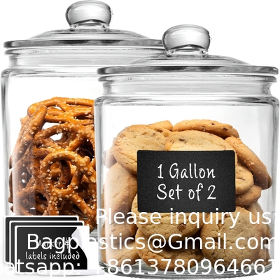 Glaskoekjespotten Etiketten Marker Gallon Canister Sets Voor Keuken Teller Met luchtdichte deksels, Suiker Pakkethouder
