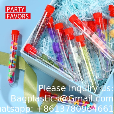Duidelijke plastic proefbuizen met doppen en houder rek voor verpleegster feest decoraties Halloween feest gunsten